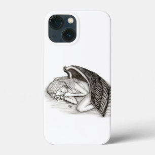 Funda Para iPhone 13 Mini Un ángel dormido, negro y blanco