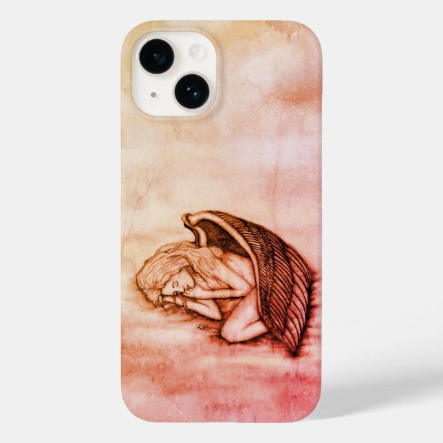 Funda De Case-Mate Para iPhone Un ángel durmiente en las nubes del cielo (Reverso )