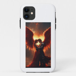 Funda Para iPhone 11 un ángel que vuela abrazando a un demonio que vuel