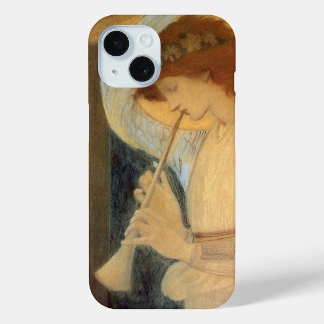 Funda De Case-Mate Para iPhone Un ángel tocando un flageolet de Burne Jones (Reverso )