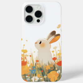 Funda Para iPhone 15 Pro Max Un Campo Floral Salvaje de Conejito