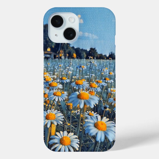 Funda De Case-Mate Para iPhone Un campo lleno de camiles en flor (Reverso )