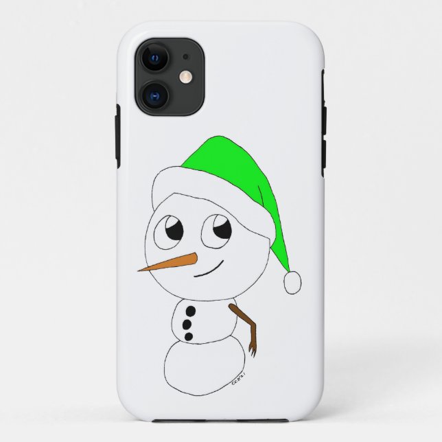 Funda De Case-Mate Para iPhone un chibi snowman (Reverso)
