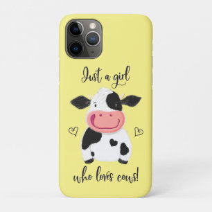Funda Para iPhone 11 Pro ¡Un Chica Que Ama A Las Vacas! Corazones Y Holste