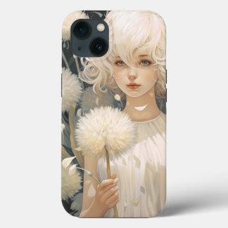 Funda Para iPhone 13 Un Chica sostiene un Funda de Dandelion iPhone 13