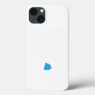 Funda Para iPhone 13 un dibujo de una flor azul sobre un fondo blanco