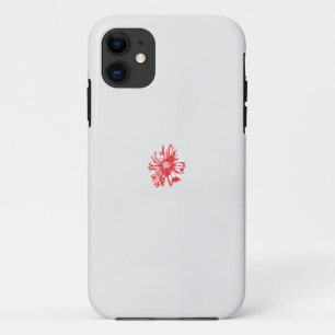 Funda Para iPhone 11 un dibujo de una flor roja sobre un fondo blanco