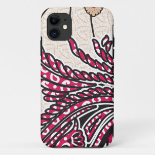 Funda Para iPhone 11 Un diseño paisajístico decorativo con un rojo inte