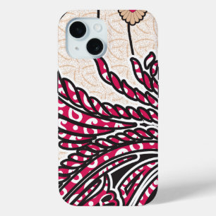 Funda Para iPhone 15 Un diseño paisajístico decorativo con un rojo inte