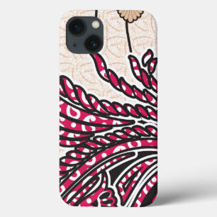 Funda Para iPhone 13 Un diseño paisajístico decorativo con un rojo inte