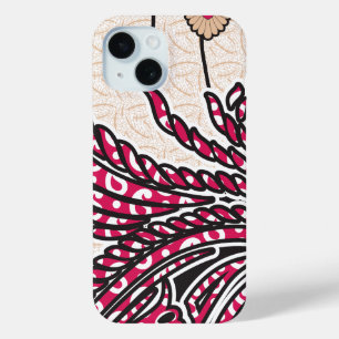 Funda Para iPhone 15 Un diseño paisajístico decorativo con un rojo inte