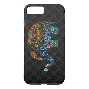 Funda Para iPhone 8 Plus/7 Plus Un elefante lindo en un Purpurina colorido sobre n