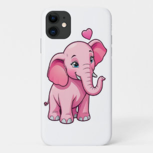 Funda Para iPhone 11 Un elefante pequeño y rosado con amor