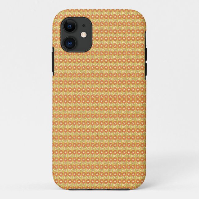 Funda De Case-Mate Para iPhone un fondo naranja y amarillo con puntos pequeños (Reverso)