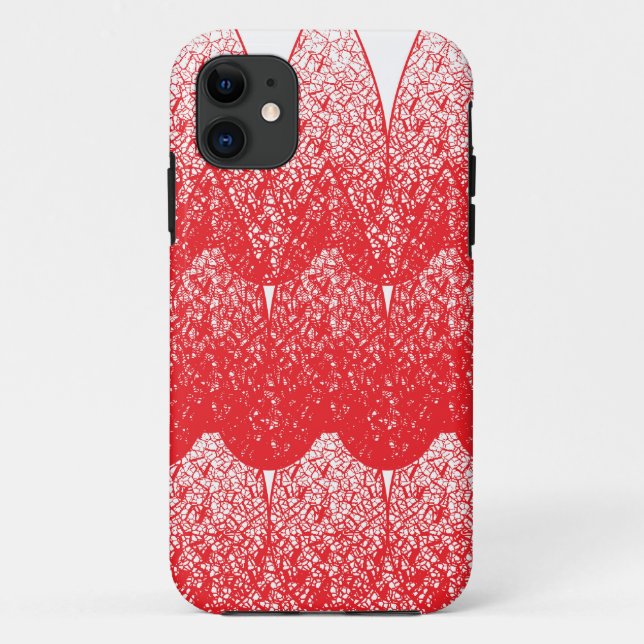 Funda De Case-Mate Para iPhone un fondo rojo y blanco con muchos puntos (Reverso)
