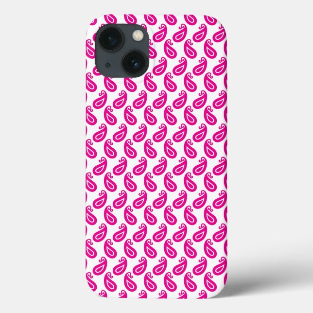 Funda De Case-Mate Para iPhone un fondo rosa y blanco con un patrón (Reverso)