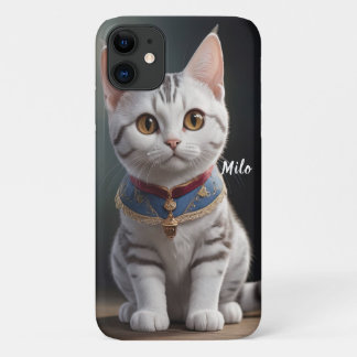 Funda Para iPhone 11 Un gatito corto estadounidense de Shorthair con oj