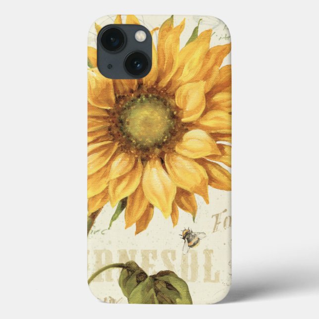 Funda De Case-Mate Para iPhone Un girasol amarillo (Reverso)