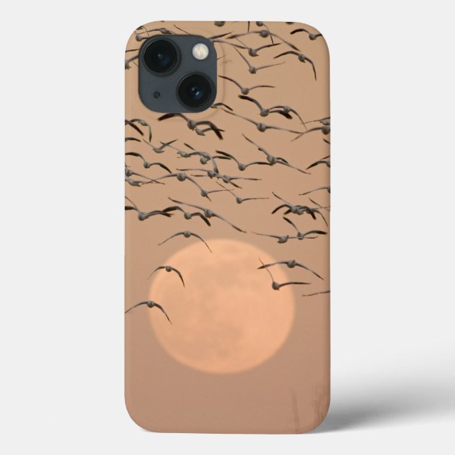 Funda De Case-Mate Para iPhone Un grupo de gansos de nieve migratorios (Reverso)
