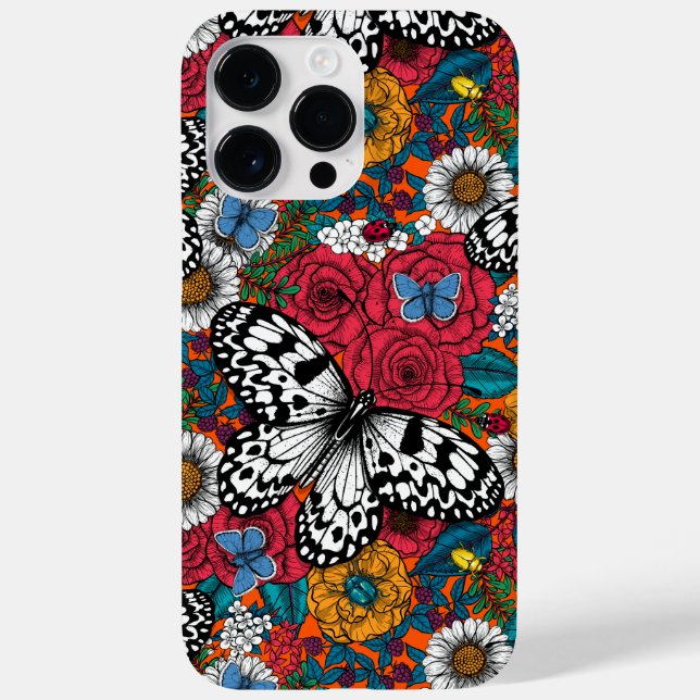 Funda De Case-Mate Para iPhone Un jardín colorido (Reverso)