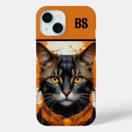 Funda Para iPhone 15 Un lindo gato enmascarado de Halloween
