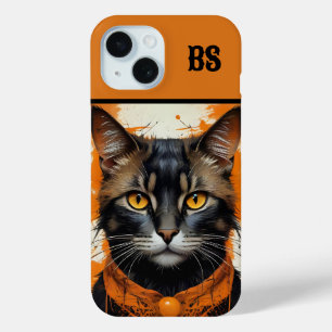 Funda Para iPhone 15 Un lindo gato enmascarado de Halloween