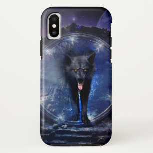Funda Para iPhone X Un lobo alucinante pasa por una puerta