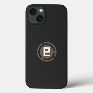 Funda Para iPhone 13 un logotipo negro y marrón con la letra 9