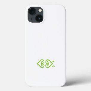 Funda Para iPhone 13 un logotipo verde y blanco con un diseño estilizad