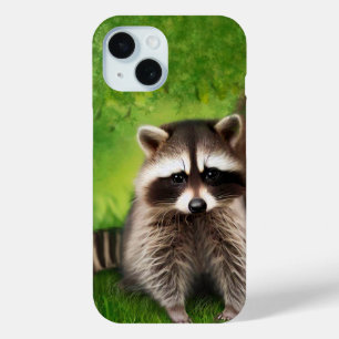 Funda Para iPhone 15 Un mapache lindo con una cara realmente linda