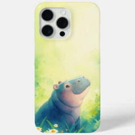 Funda Para iPhone 15 Pro Max Un Momento Tranquilo de un Hipopótamo