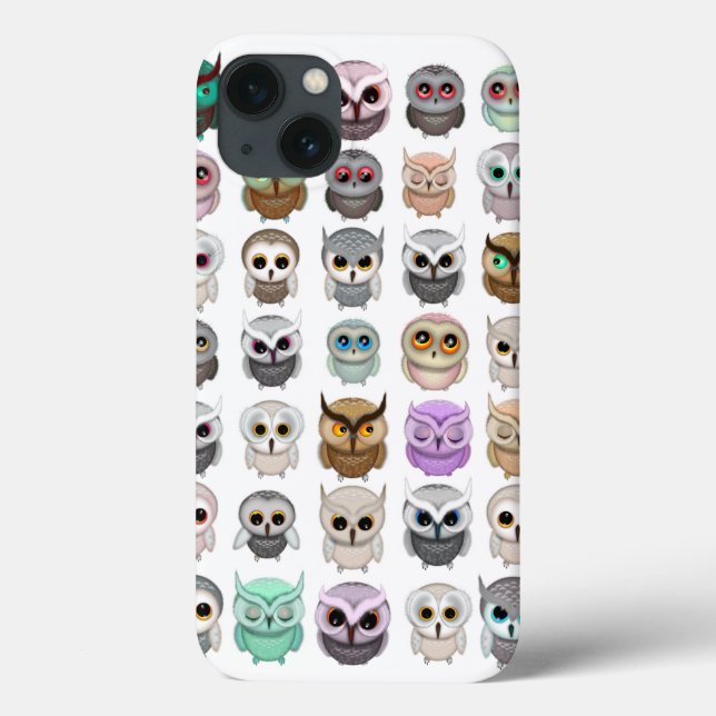 Funda De Case-Mate Para iPhone Un montón de diseño de búhos lindos (Reverso)