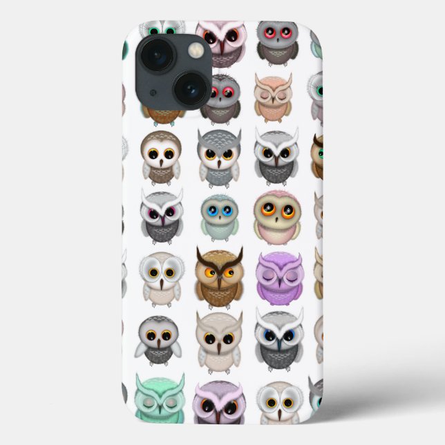 Funda De Case-Mate Para iPhone Un montón de diseño de búhos lindos (Reverso)