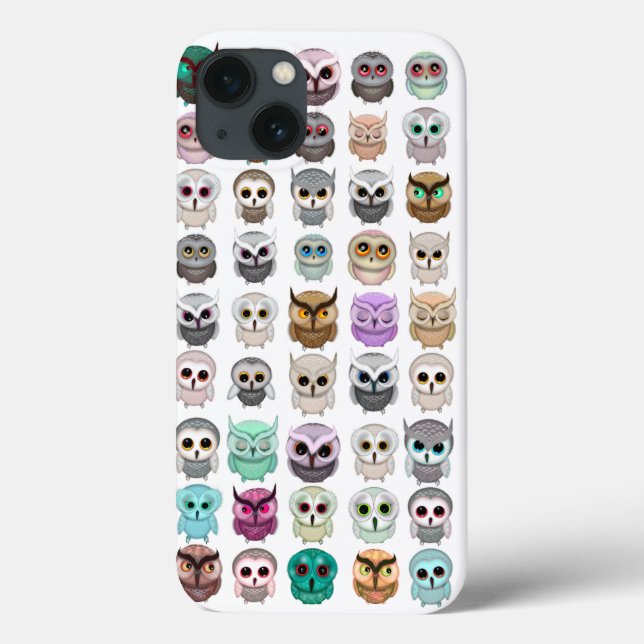 Funda De Case-Mate Para iPhone Un montón de diseño de búhos lindos (Reverso)