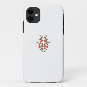 Funda Para iPhone 11 un montón de flores rojas sobre un fondo blanco