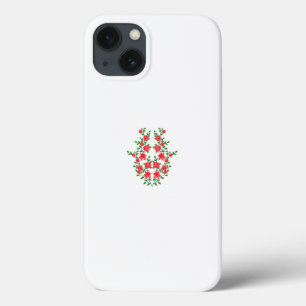 Funda Para iPhone 13 un montón de flores rojas sobre un fondo blanco