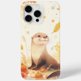 Funda Para iPhone 15 Pro Max Un Otoño Caprichoso con Nutria y Calabazas