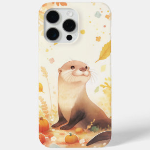 Funda Para iPhone 15 Pro Max Un Otoño Caprichoso con Nutria y Calabazas
