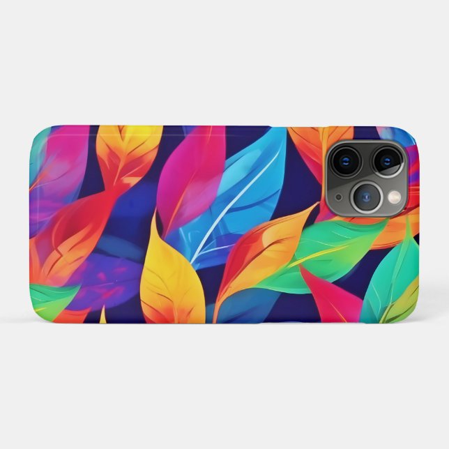 Funda De Case-Mate Para iPhone Un otoño vibrante deja arte abstracto (Reverso (horizontal))