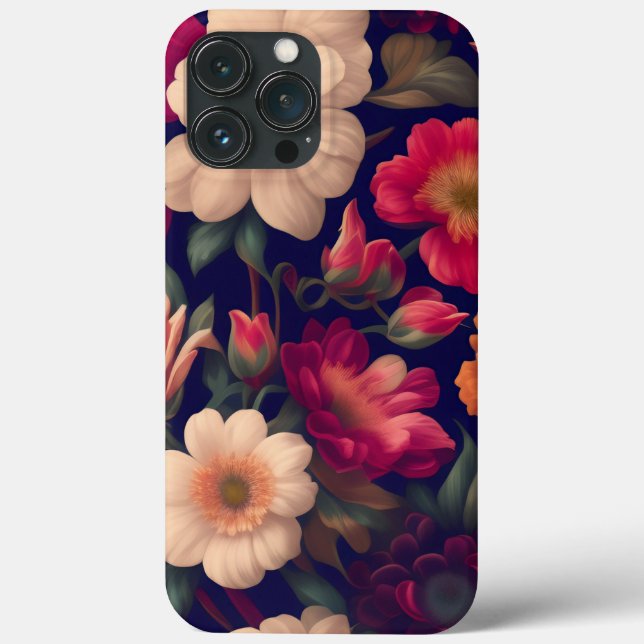 Funda De Case-Mate Para iPhone Un papel pintado con un patrón floral  (Reverso )