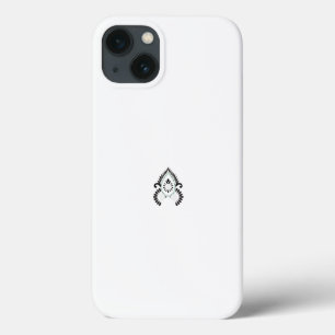 Funda Para iPhone 13 un patrón blanco y negro con acentos verdes