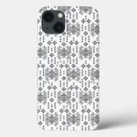 un patrón blanco y negro con fondo blanco