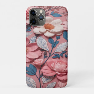 Funda Para iPhone 11 Pro Un patrón floral de fondo rosa
