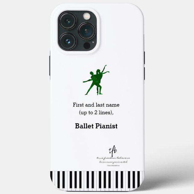 Funda De Case-Mate Para iPhone Un pianista de ballet profundo verde I (Reverso )