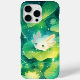 Funda Para iPhone 15 Pro Max Un Prado de Pétalos Ajolote Estanque Secreto