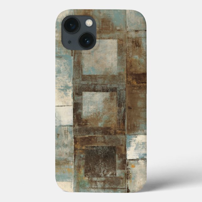 Funda De Case-Mate Para iPhone Un resumen en azul y marrón (Reverso)