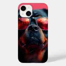 Un rottweiler genial con gafas de sol