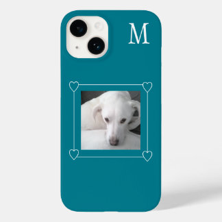 Funda Para iPhone 14 De Case-Mate Un solo perro fotográfico verde Verde azulado inic