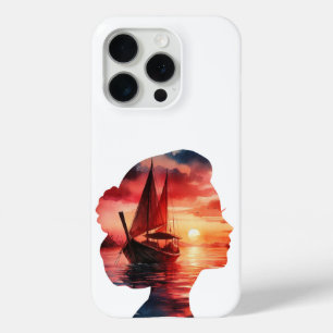 Funda Para iPhone 15 Pro Un viaje de fantasía en un barco de vela al atarde