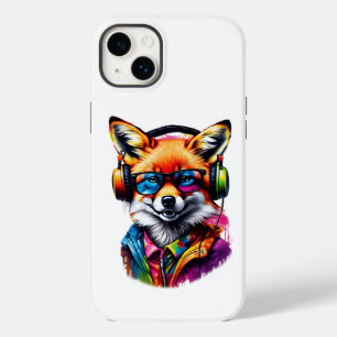 Funda Para iPhone 14 Plus De Case-Mate Un zorro con audífonos y gafas